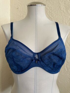 Chantelle Revele Moi Perfect Fit Underwire Bra Blue 36C